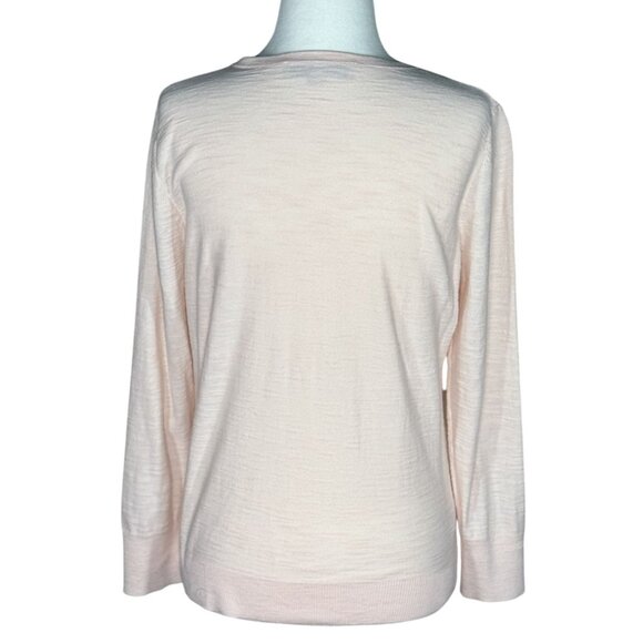 Ann Taylor Loft Size S 100% Cotton Light Pink Cardigan Sweater Long Sleeves - Picture 3 of 6